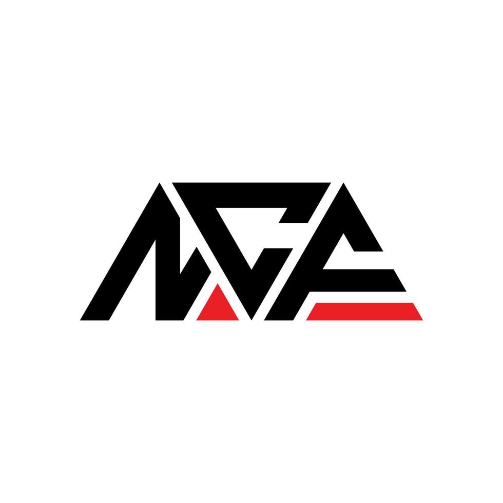 NCF triangle letter logo design with triangle shape. NCF triangle logo design monogram. NCF triangle vector logo template with red color. NCF triangular logo Simple, Elegant, and Luxurious Logo. NCF