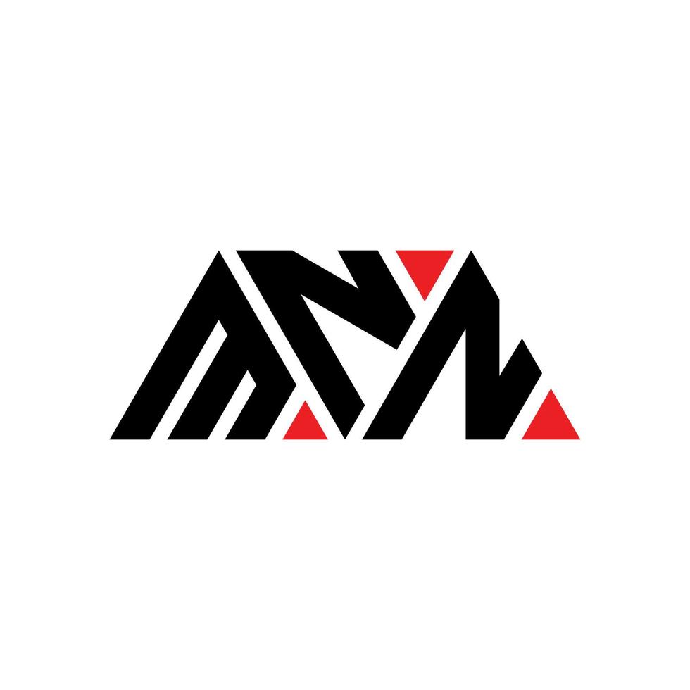 diseño de logotipo de letra de triángulo mnn con forma de triángulo. monograma de diseño de logotipo de triángulo mnn. plantilla de logotipo de vector de triángulo mnn con color rojo. logotipo triangular mnn logotipo simple, elegante y lujoso. mn