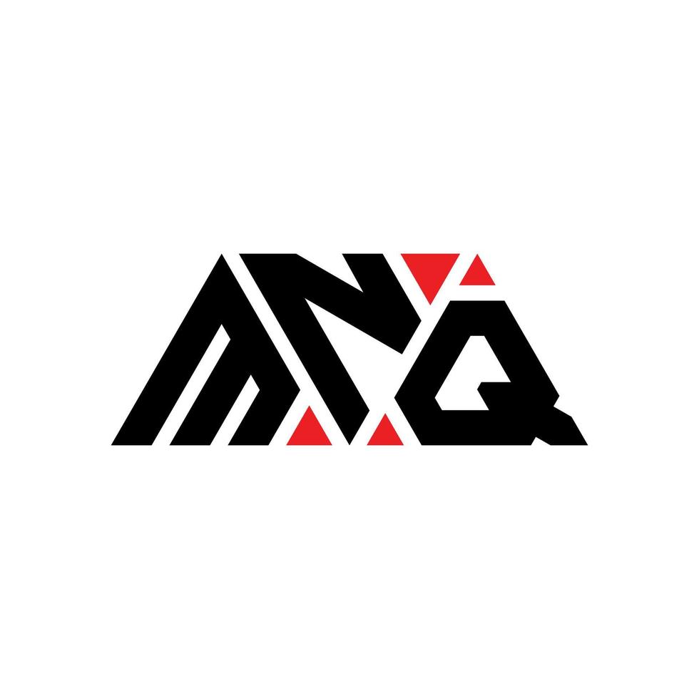 diseño de logotipo de letra triangular mnq con forma de triángulo. monograma de diseño de logotipo de triángulo mnq. plantilla de logotipo de vector de triángulo mnq con color rojo. logotipo triangular mnq logotipo simple, elegante y lujoso. mnq