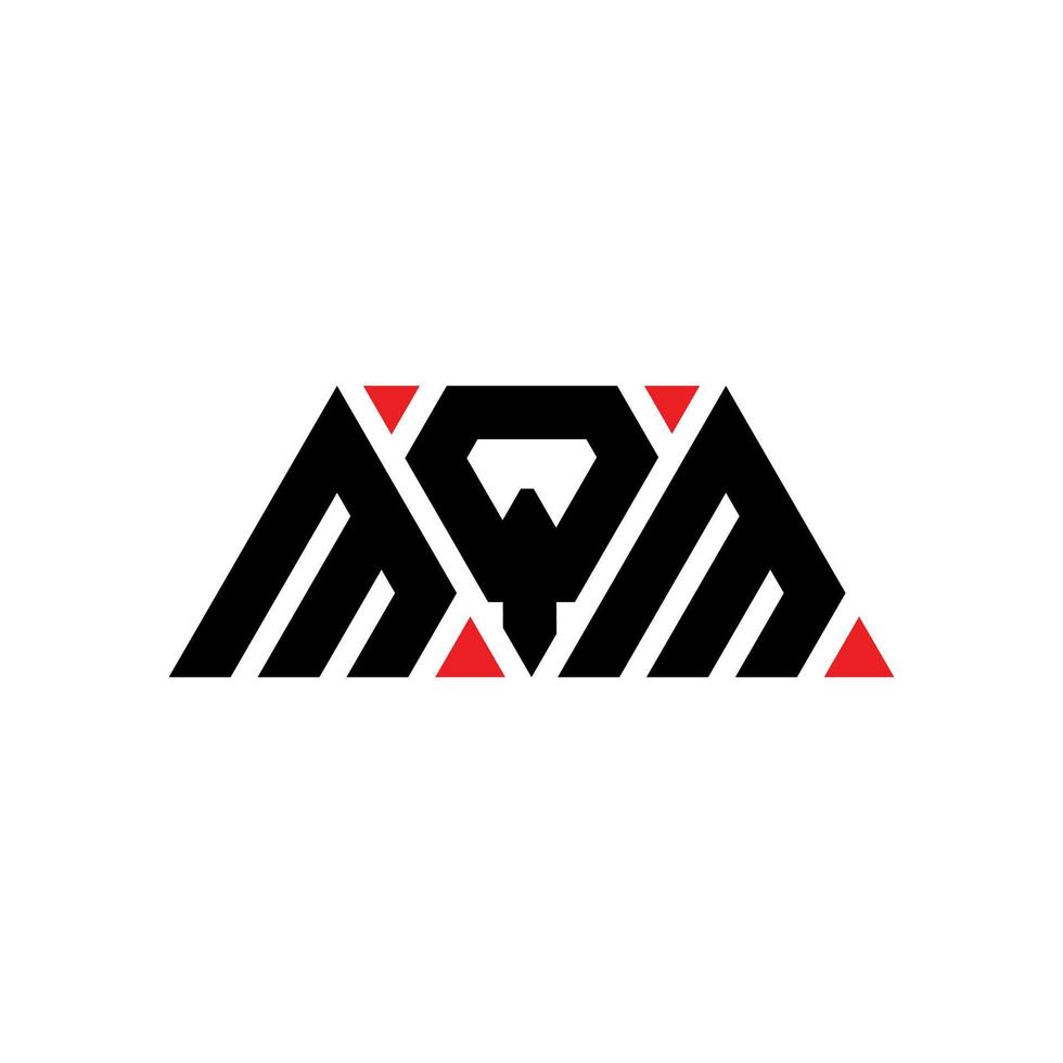 MQM triangle letter logo design with triangle shape. MQM triangle logo design monogram. MQM triangle vector logo template with red color. MQM triangular logo Simple, Elegant, and Luxurious Logo. MQM