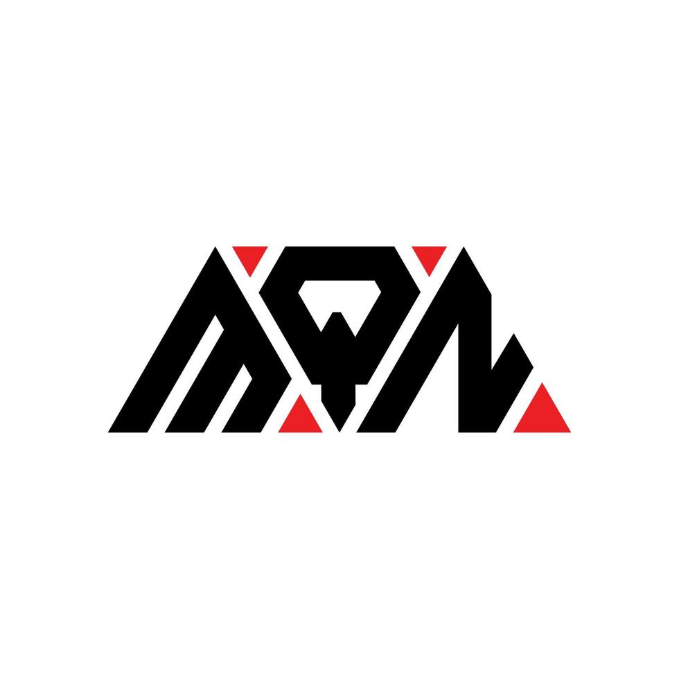 diseño de logotipo de letra triangular mqn con forma de triángulo. monograma de diseño de logotipo de triángulo mqn. plantilla de logotipo de vector de triángulo mqn con color rojo. logotipo triangular mqn logotipo simple, elegante y lujoso. mqn