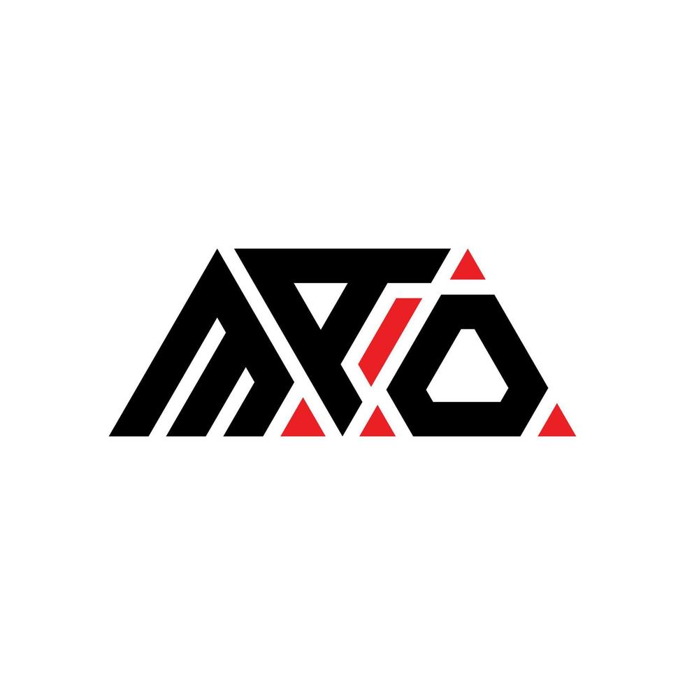 MAO triangle letter logo design with triangle shape. MAO triangle logo design monogram. MAO triangle vector logo template with red color. MAO triangular logo Simple, Elegant, and Luxurious Logo. MAO