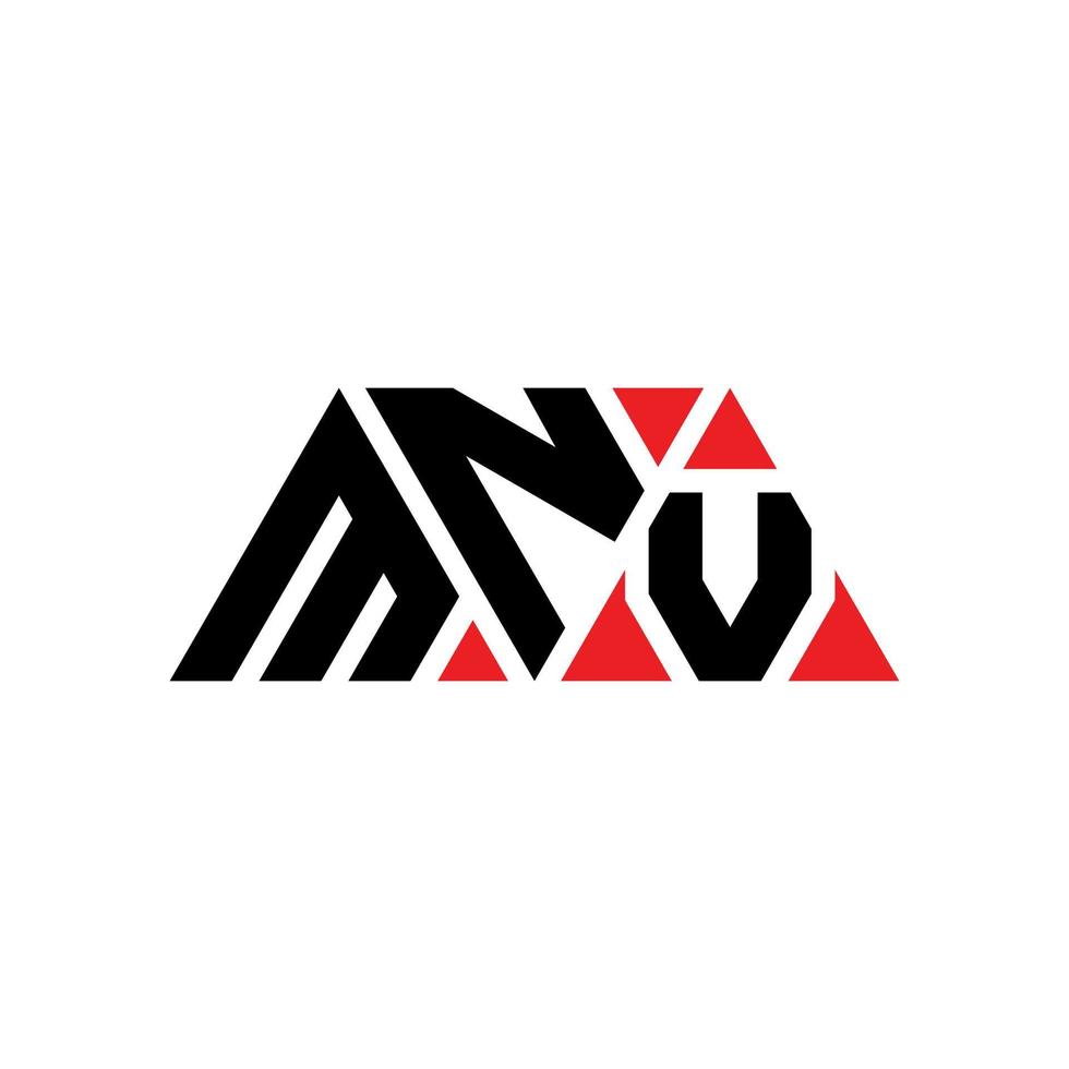 diseño de logotipo de letra triangular mnv con forma de triángulo. monograma de diseño de logotipo de triángulo mnv. plantilla de logotipo de vector de triángulo mnv con color rojo. logotipo triangular mnv logotipo simple, elegante y lujoso. mvn