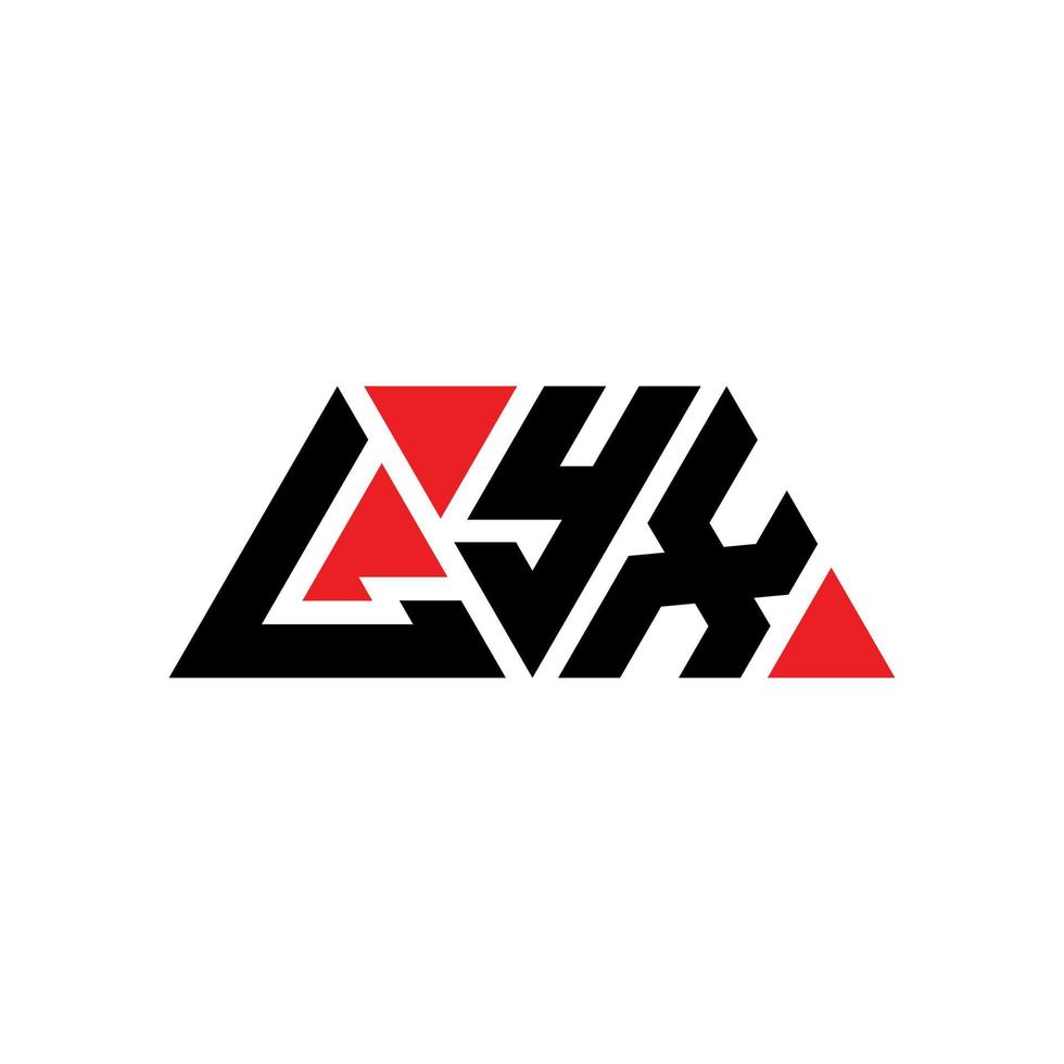 LYX triangle letter logo design with triangle shape. LYX triangle logo design monogram. LYX triangle vector logo template with red color. LYX triangular logo Simple, Elegant, and Luxurious Logo. LYX