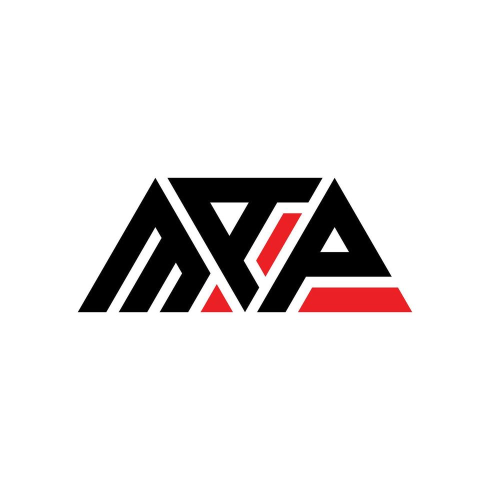 MAP triangle letter logo design with triangle shape. MAP triangle logo design monogram. MAP triangle vector logo template with red color. MAP triangular logo Simple, Elegant, and Luxurious Logo. MAP