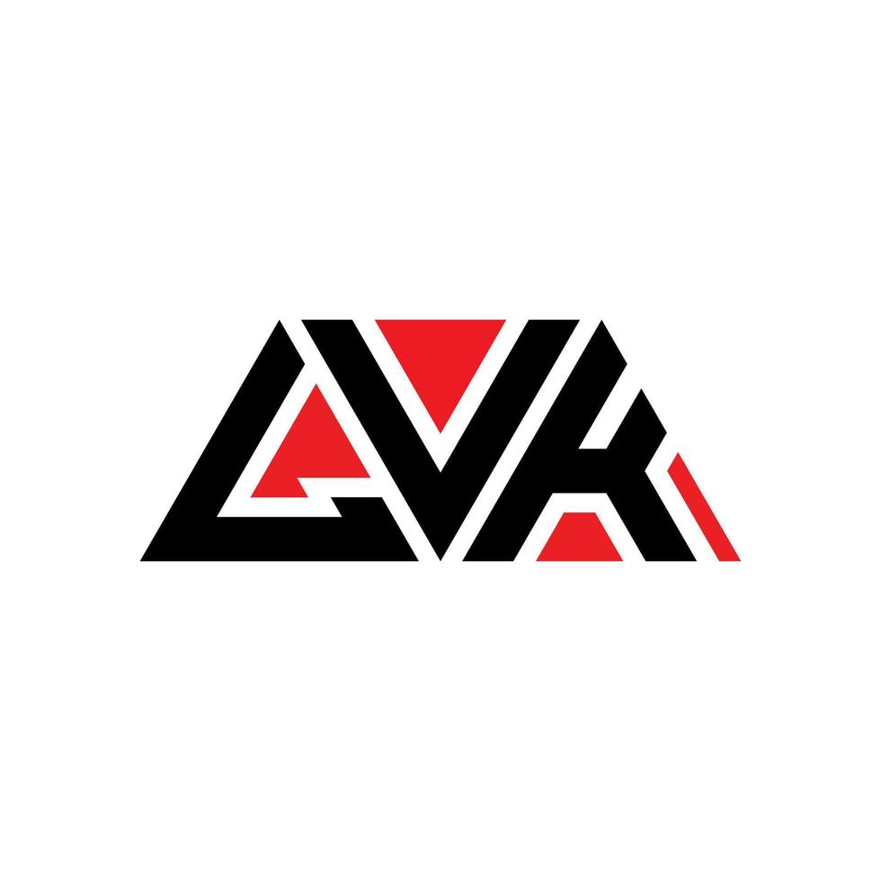 Diseño de logotipo de letra triangular lvk con forma de triángulo. Monograma de diseño de logotipo de triángulo lvk. Plantilla de logotipo de vector de triángulo lvk con color rojo. logotipo triangular lvk logotipo simple, elegante y lujoso. lvk