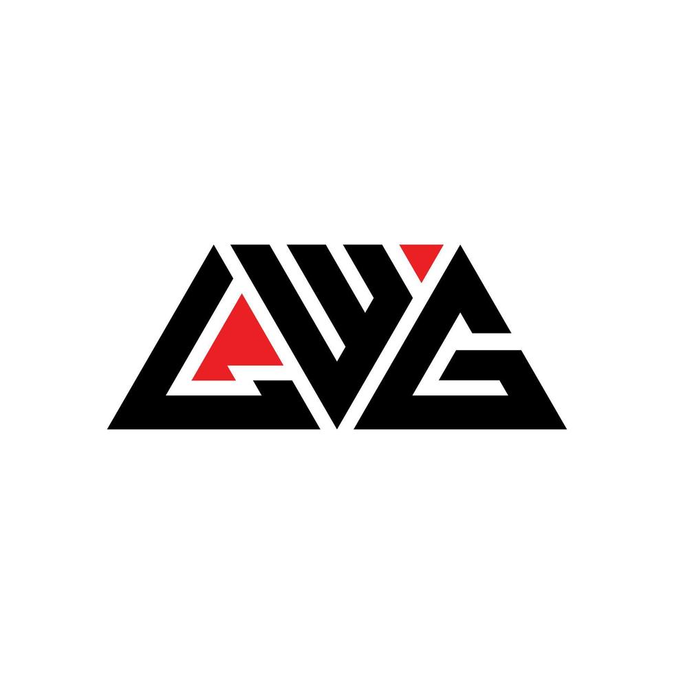 LWG triangle letter logo design with triangle shape. LWG triangle logo design monogram. LWG triangle vector logo template with red color. LWG triangular logo Simple, Elegant, and Luxurious Logo. LWG