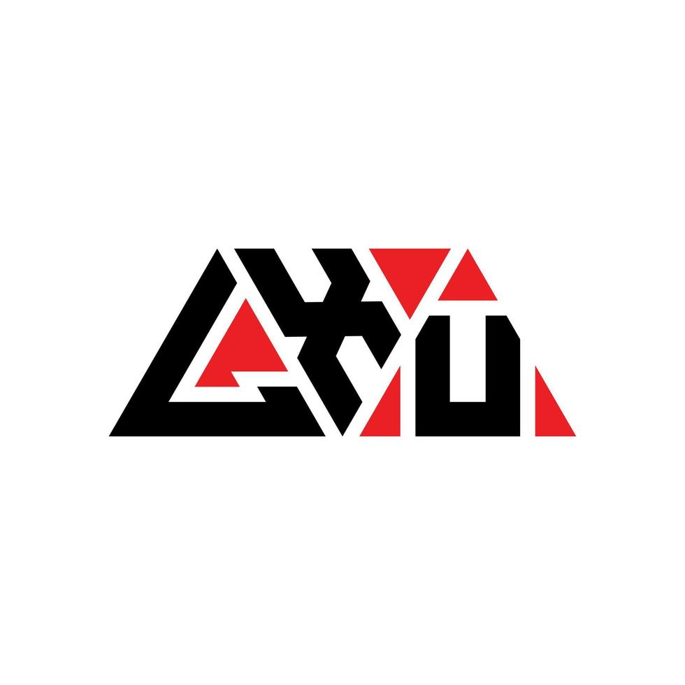 Diseño de logotipo de letra triangular lxu con forma de triángulo. monograma de diseño de logotipo de triángulo lxu. Plantilla de logotipo de vector de triángulo lxu con color rojo. logotipo triangular lxu logotipo simple, elegante y lujoso. lxu
