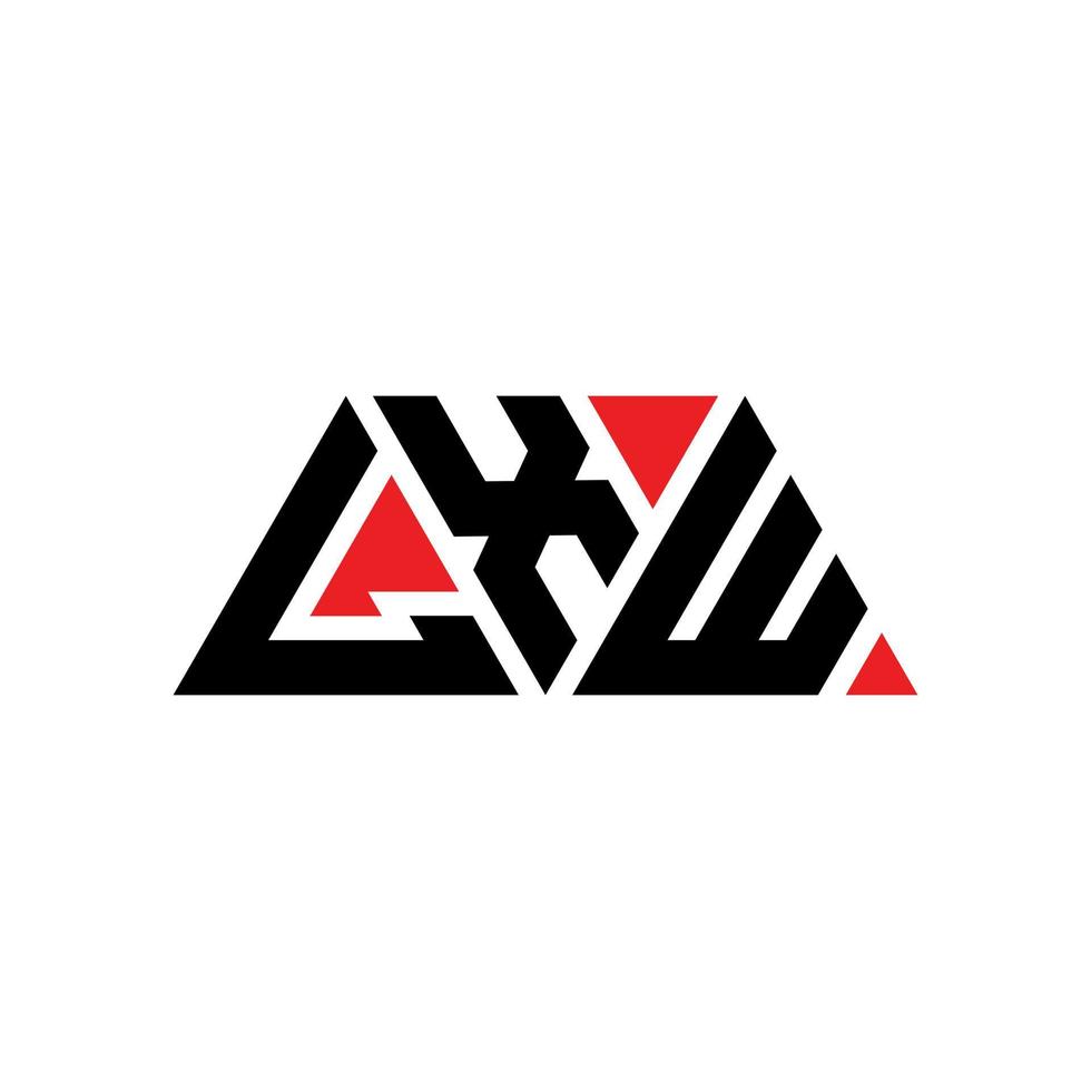 LXW triangle letter logo design with triangle shape. LXW triangle logo design monogram. LXW triangle vector logo template with red color. LXW triangular logo Simple, Elegant, and Luxurious Logo. LXW