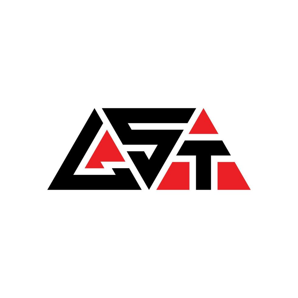 LST triangle letter logo design with triangle shape. LST triangle logo design monogram. LST triangle vector logo template with red color. LST triangular logo Simple, Elegant, and Luxurious Logo. LST