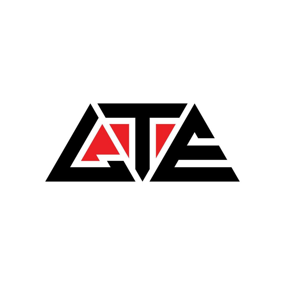 Diseño de logotipo de letra triangular lte con forma de triángulo. monograma de diseño de logotipo de triángulo lte. plantilla de logotipo de vector de triángulo lte con color rojo. logotipo triangular lte logotipo simple, elegante y lujoso. lte