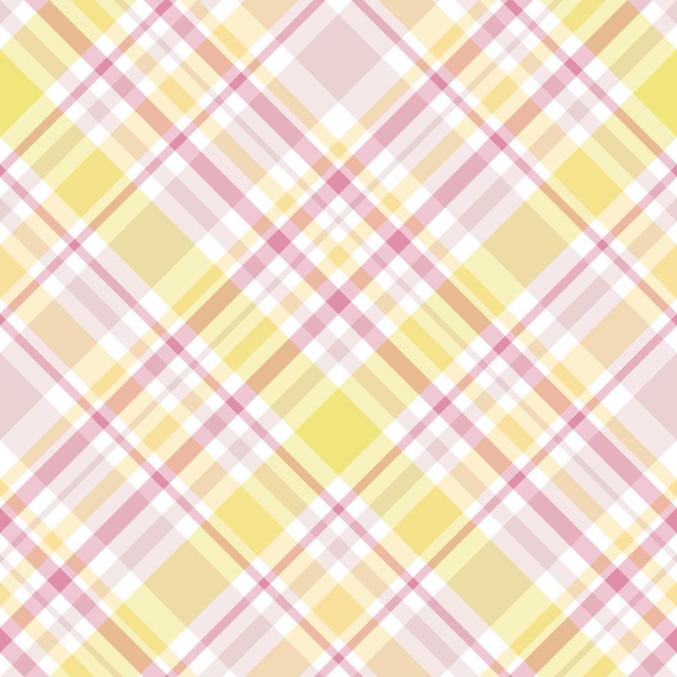 Seamless pattern in fantasy white, pink and yellow colors for plaid, fabric, textile, clothes, tablecloth and other things. Vector image. 2