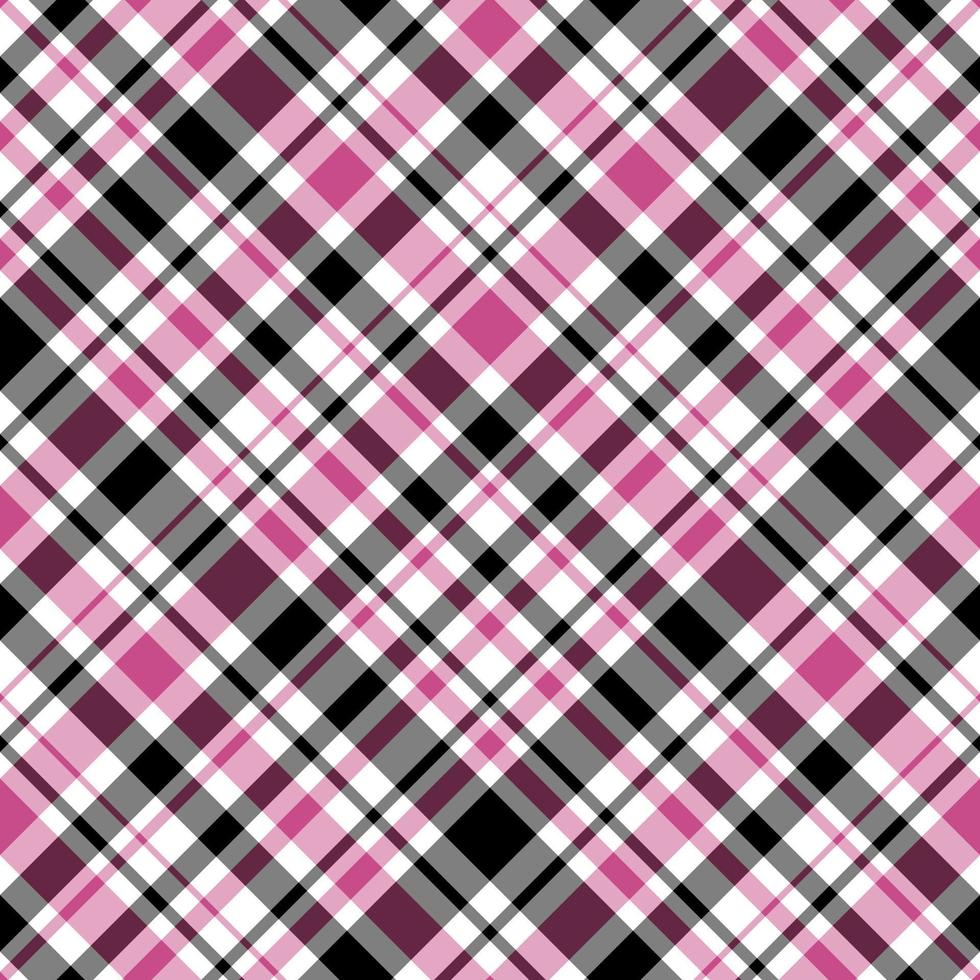 Seamless pattern in fantasy white, bright pink and black for plaid, fabric, textile, clothes, tablecloth and other things. Vector image. 2
