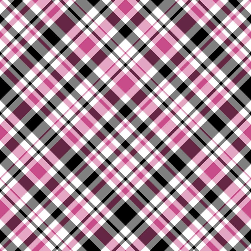Seamless pattern in fantasy white, bright pink and black for plaid, fabric, textile, clothes, tablecloth and other things. Vector image. 2