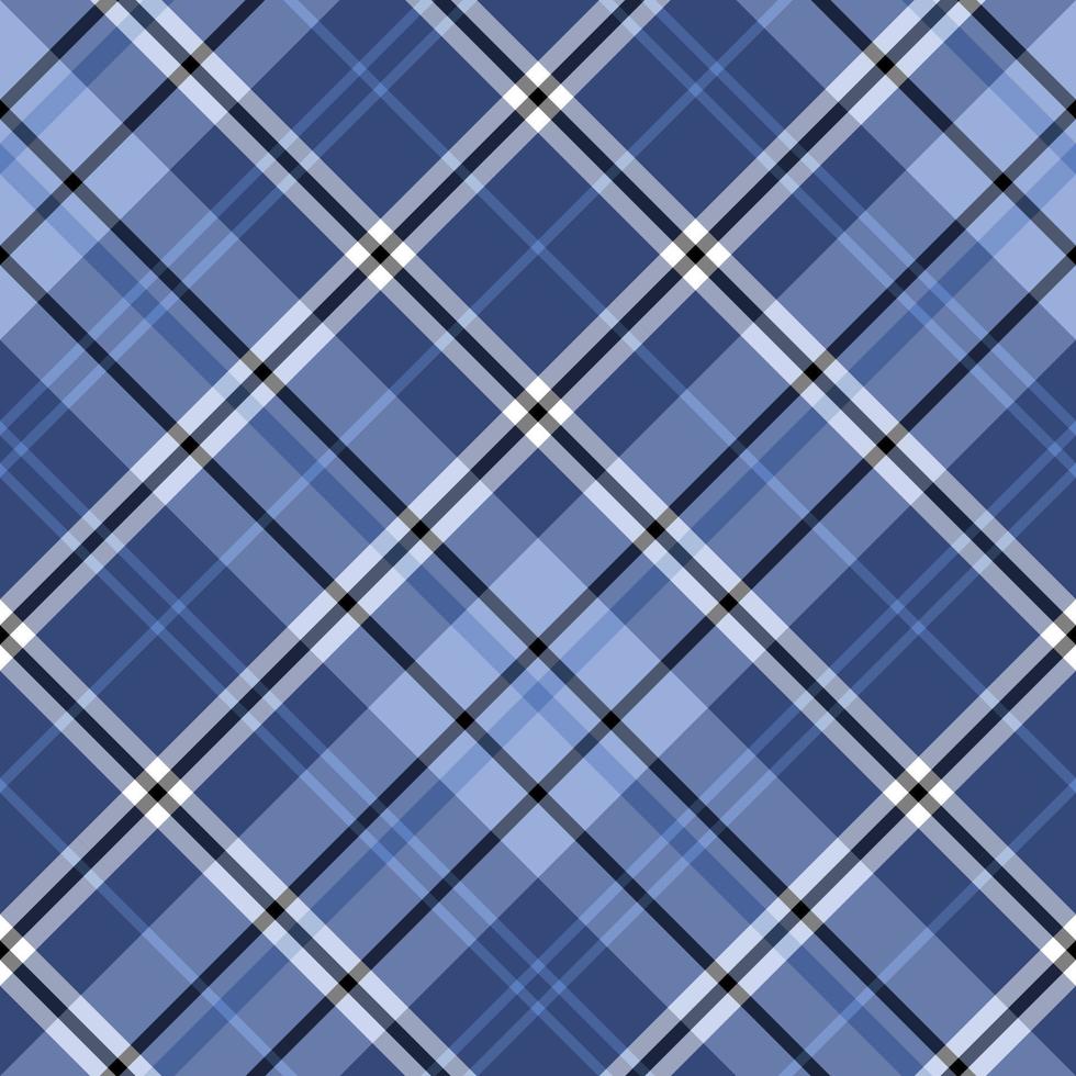 Seamless pattern in fascinating discreet light and dark blue, black and white colors for plaid, fabric, textile, clothes, tablecloth and other things. Vector image. 2