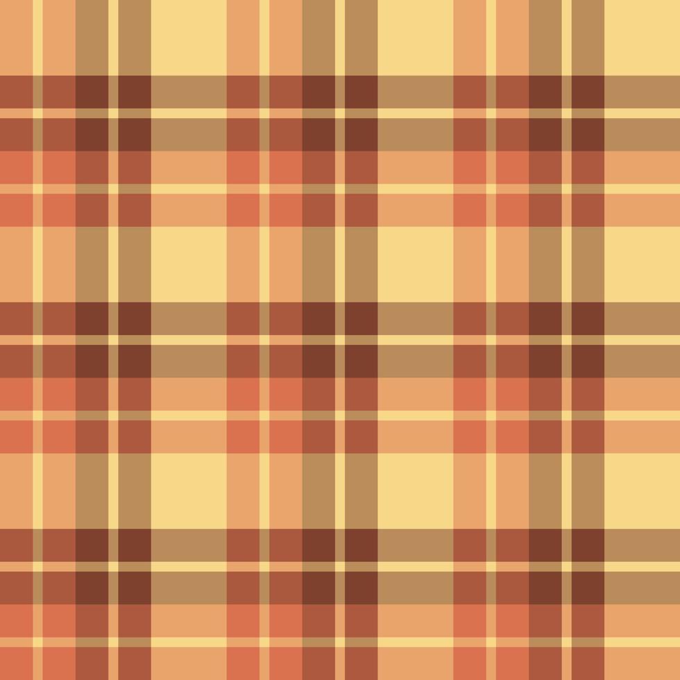Seamless pattern in fine autumn orange, brown and yellow colors for plaid, fabric, textile, clothes, tablecloth and other things. Vector image.