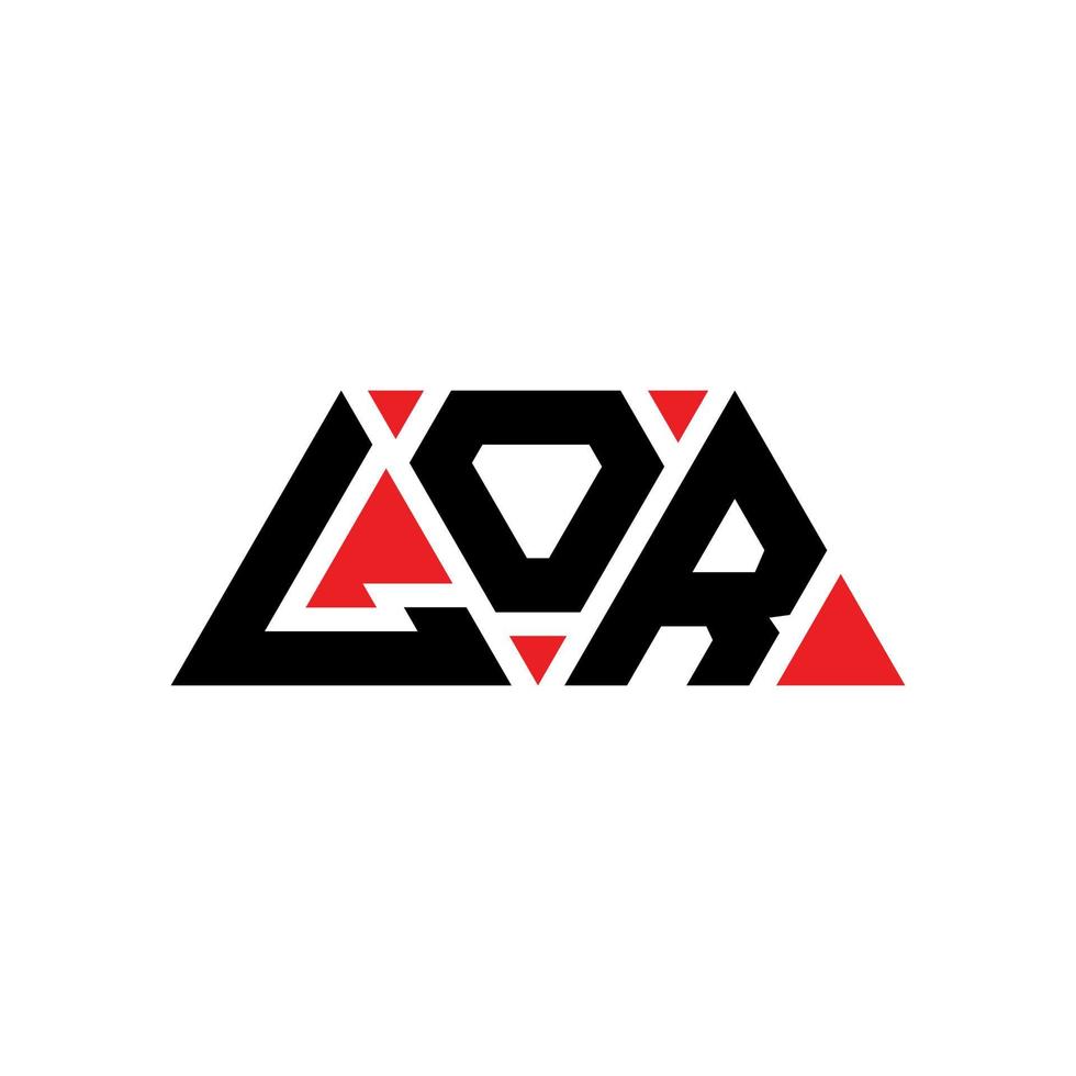 lor diseño de logotipo de letra triangular con forma de triángulo. monograma de diseño del logotipo del triángulo lor. plantilla de logotipo de vector de triángulo lor con color rojo. lor logo triangular logo simple, elegante y lujoso. señor