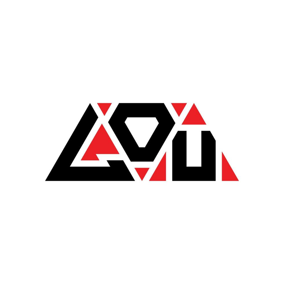 LOU triangle letter logo design with triangle shape. LOU triangle logo design monogram. LOU triangle vector logo template with red color. LOU triangular logo Simple, Elegant, and Luxurious Logo. LOU