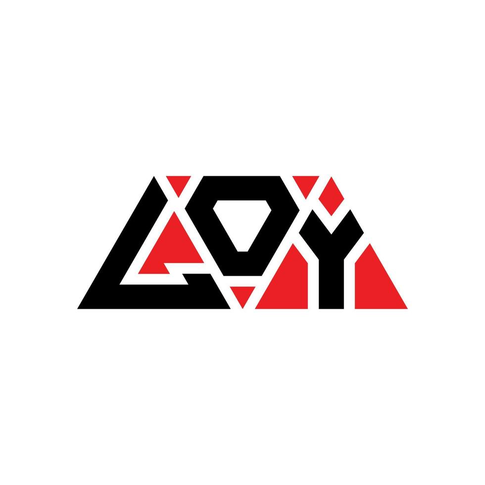 diseño de logotipo de letra de triángulo loy con forma de triángulo. monograma de diseño del logotipo del triángulo loy. plantilla de logotipo de vector de triángulo loy con color rojo. logotipo triangular loy logotipo simple, elegante y lujoso. loy