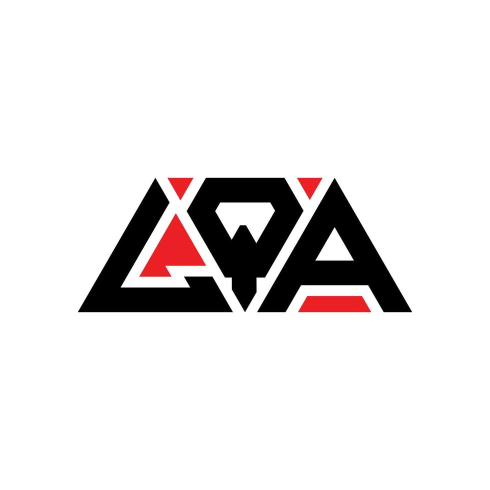 LQA triangle letter logo design with triangle shape. LQA triangle logo design monogram. LQA triangle vector logo template with red color. LQA triangular logo Simple, Elegant, and Luxurious Logo. LQA