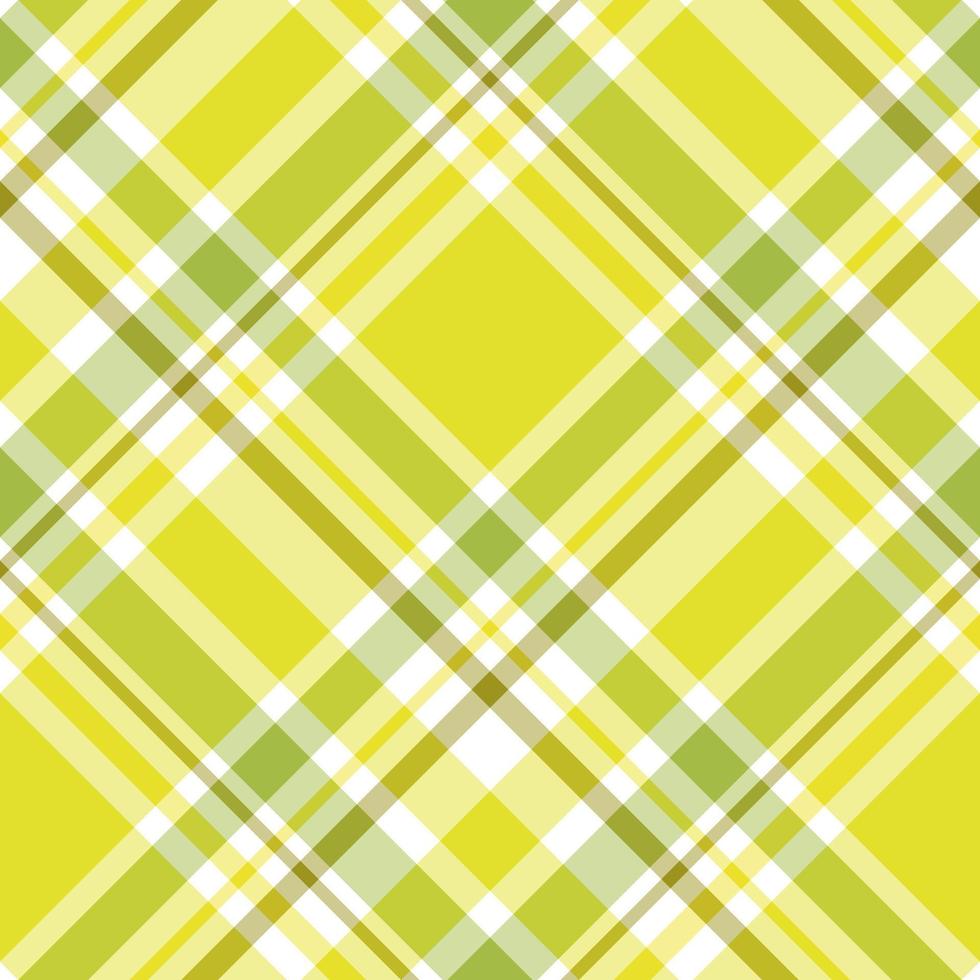 Seamless pattern in fantasy white, yellow and swamp green for plaid, fabric, textile, clothes, tablecloth and other things. Vector image. 2