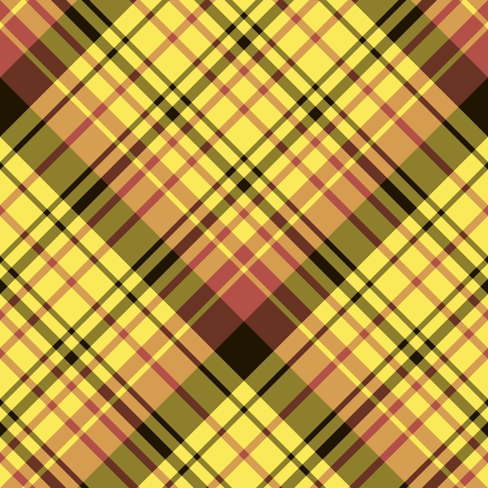 Seamless pattern in fascinating bright yellow, black and red colors for plaid, fabric, textile, clothes, tablecloth and other things. Vector image. 2