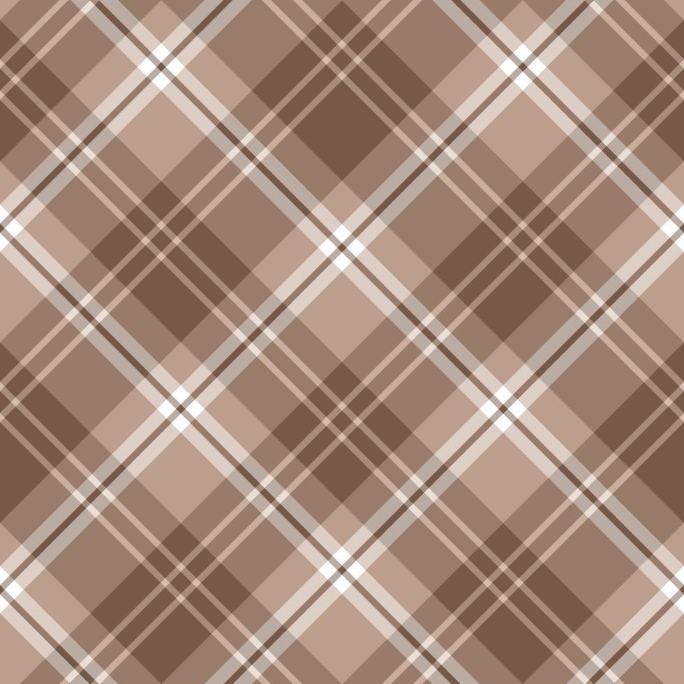 Seamless pattern in fascinating cozy brown and white colors for plaid, fabric, textile, clothes, tablecloth and other things. Vector image. 2