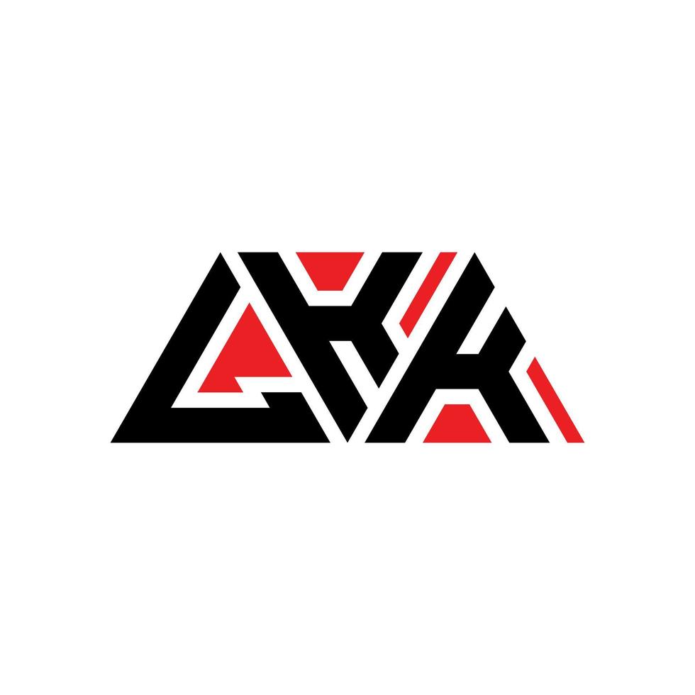 Diseño de logotipo de letra triangular lkk con forma de triángulo. monograma de diseño de logotipo de triángulo lkk. Plantilla de logotipo de vector de triángulo lkk con color rojo. logotipo triangular lkk logotipo simple, elegante y lujoso. kkk