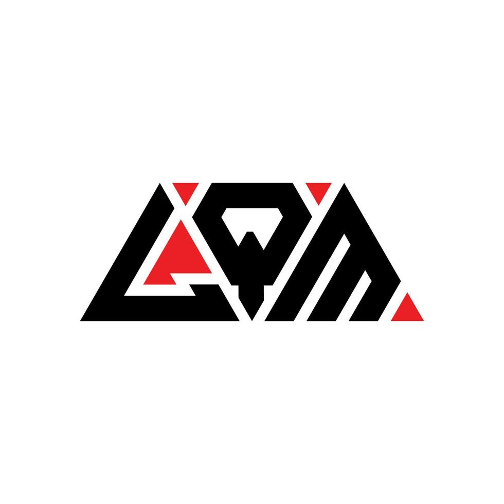 Diseño de logotipo de letra triangular lqm con forma de triángulo. monograma de diseño de logotipo de triángulo lqm. plantilla de logotipo de vector de triángulo lqm con color rojo. logotipo triangular lqm logotipo simple, elegante y lujoso. lqm