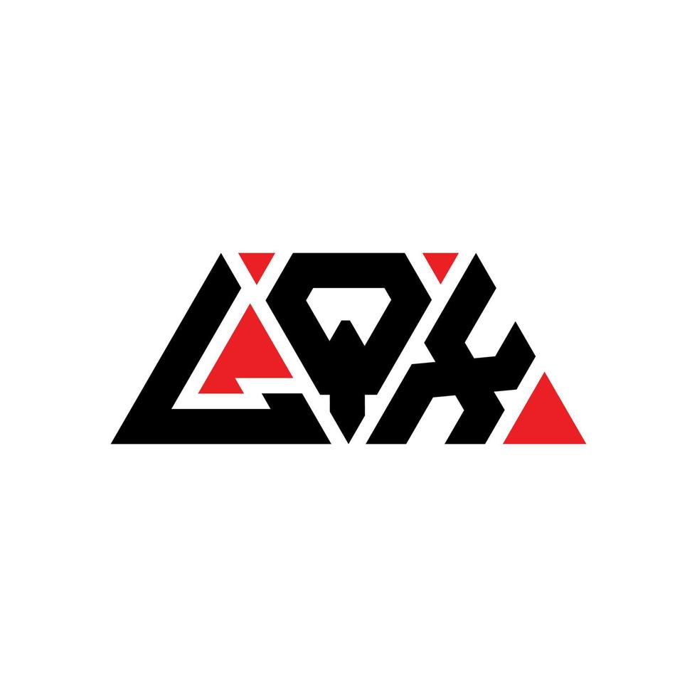 LQX triangle letter logo design with triangle shape. LQX triangle logo design monogram. LQX triangle vector logo template with red color. LQX triangular logo Simple, Elegant, and Luxurious Logo. LQX