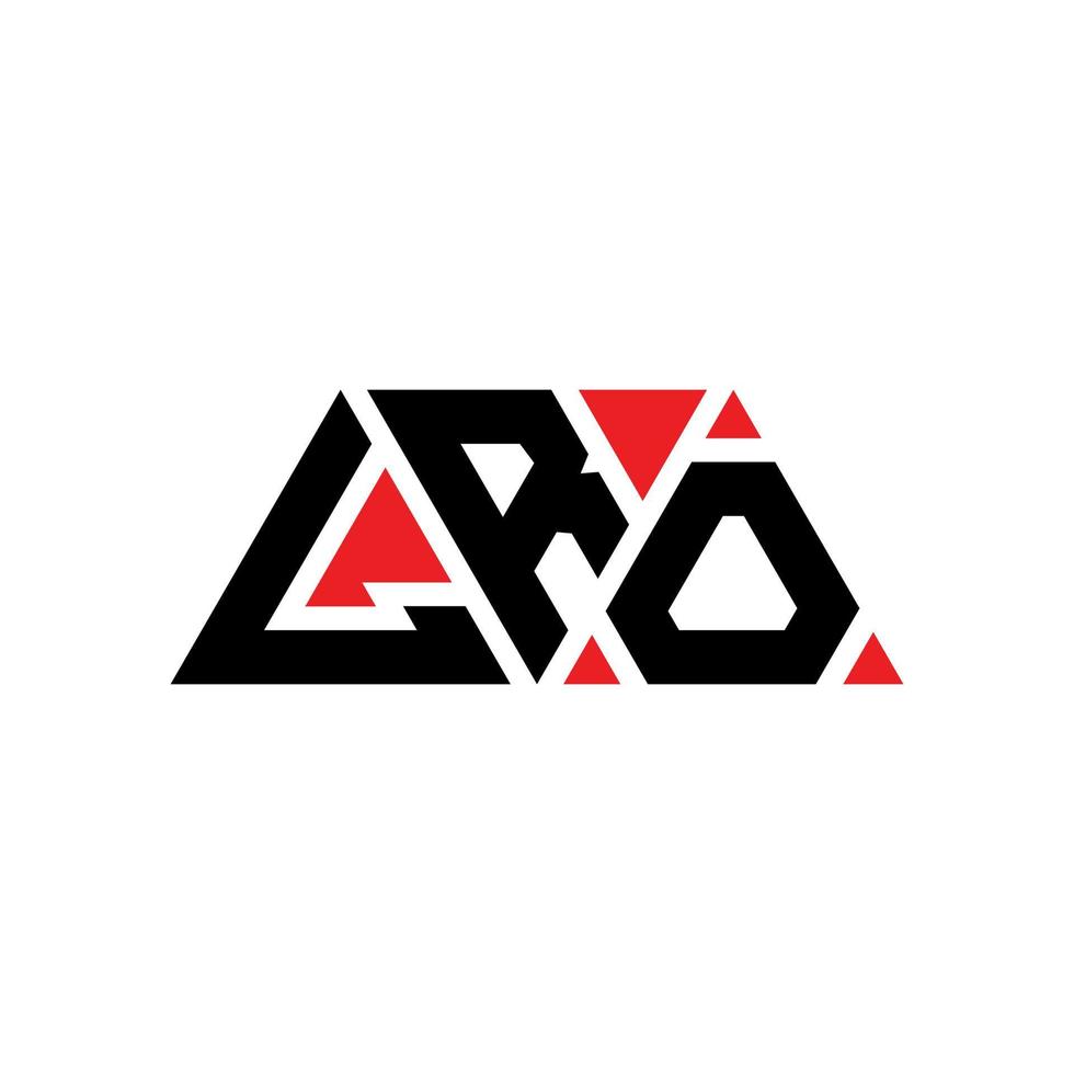 LRO triangle letter logo design with triangle shape. LRO triangle logo design monogram. LRO triangle vector logo template with red color. LRO triangular logo Simple, Elegant, and Luxurious Logo. LRO