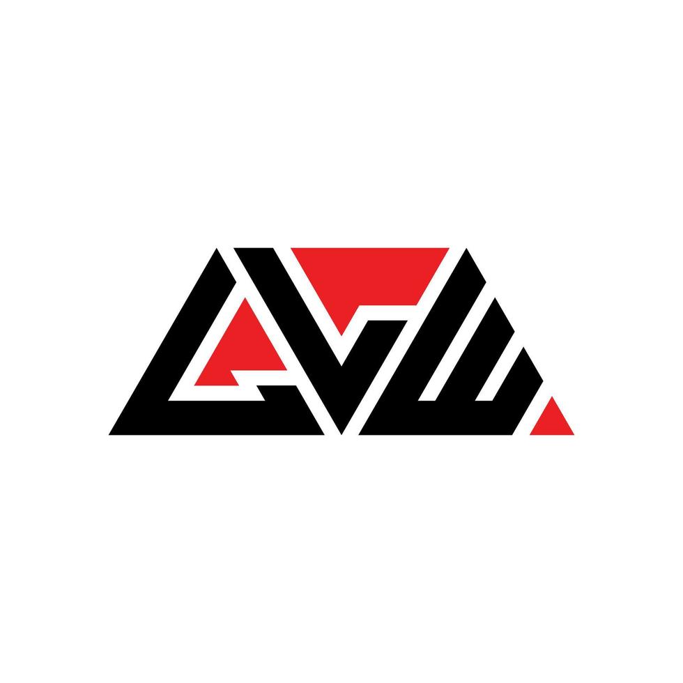 Diseño de logotipo de letra triangular llw con forma de triángulo. monograma de diseño de logotipo de triángulo llw. Plantilla de logotipo de vector de triángulo llw con color rojo. logotipo triangular llw logotipo simple, elegante y lujoso. llw