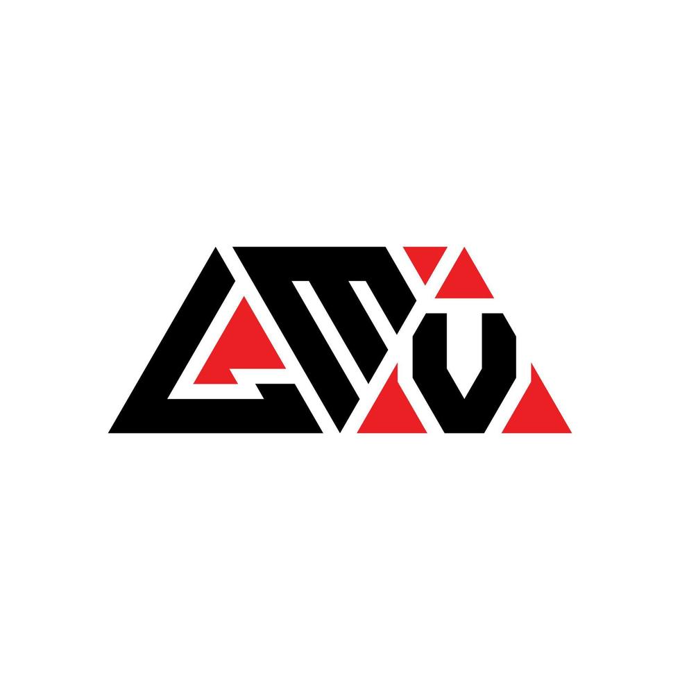 Diseño de logotipo de letra triangular lmv con forma de triángulo. Monograma de diseño de logotipo de triángulo lmv. plantilla de logotipo de vector de triángulo lmv con color rojo. logotipo triangular lmv logotipo simple, elegante y lujoso. lvm