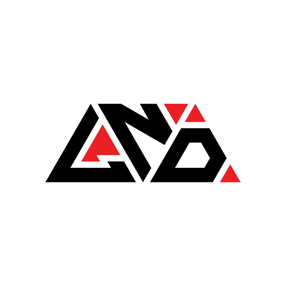 Diseño de logotipo de letra triangular lnd con forma de triángulo. Monograma de diseño de logotipo de triángulo lnd. plantilla de logotipo de vector de triángulo lnd con color rojo. lnd logotipo triangular logotipo simple, elegante y lujoso. lnd