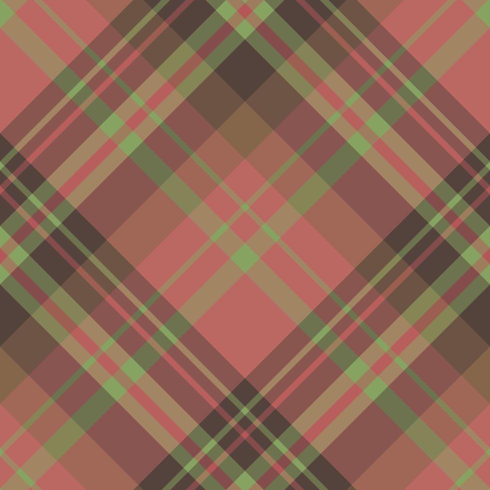 Seamless pattern in fascinating cute christmas brown, red and green colors for plaid, fabric, textile, clothes, tablecloth and other things. Vector image. 2