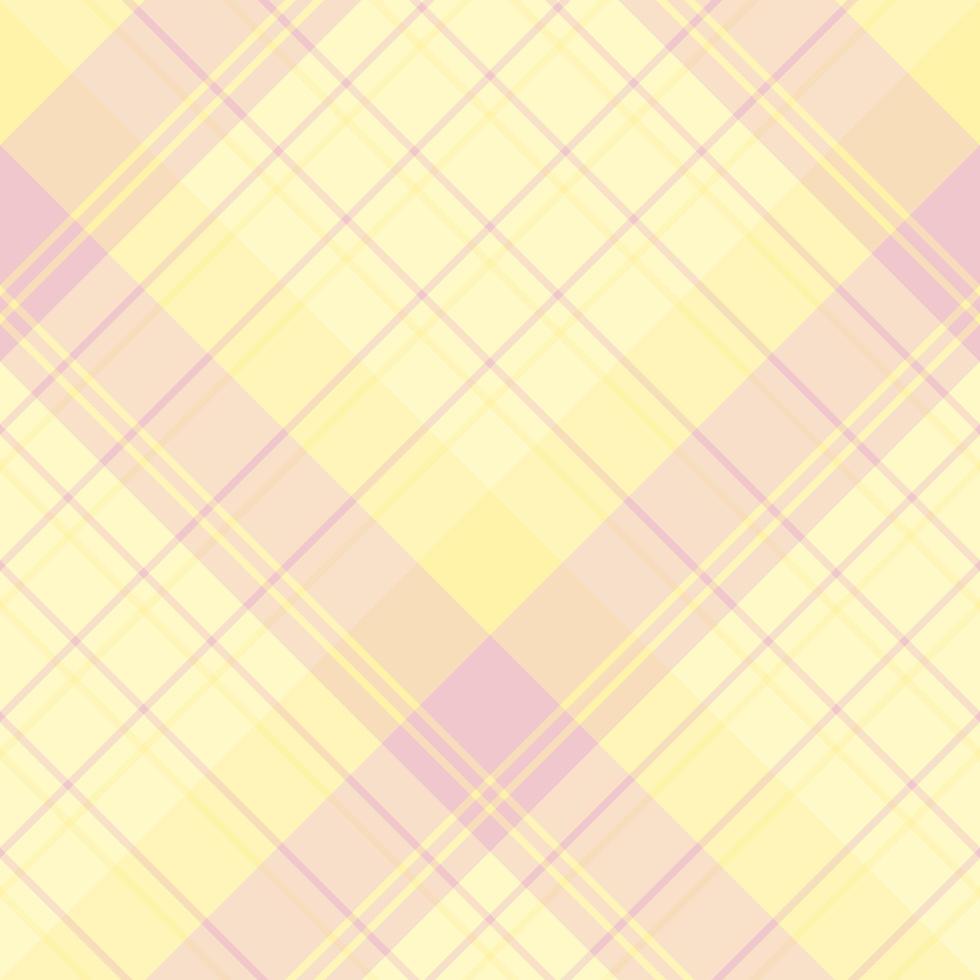 Seamless pattern in fascinating cute pastel light yellow and pink colors for plaid, fabric, textile, clothes, tablecloth and other things. Vector image. 2