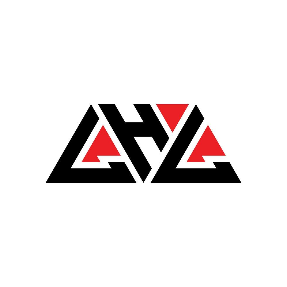 Diseño de logotipo de letra triangular lhl con forma de triángulo. monograma de diseño de logotipo de triángulo lhl. Plantilla de logotipo de vector de triángulo lhl con color rojo. logotipo triangular lhl logotipo simple, elegante y lujoso. lhl