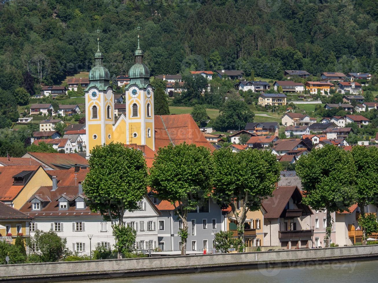 at the danube river in austria photo