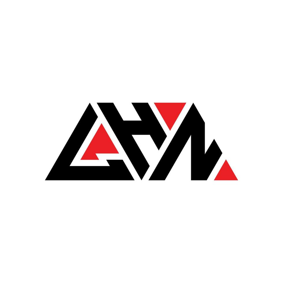 LHN triangle letter logo design with triangle shape. LHN triangle logo design monogram. LHN triangle vector logo template with red color. LHN triangular logo Simple, Elegant, and Luxurious Logo. LHN