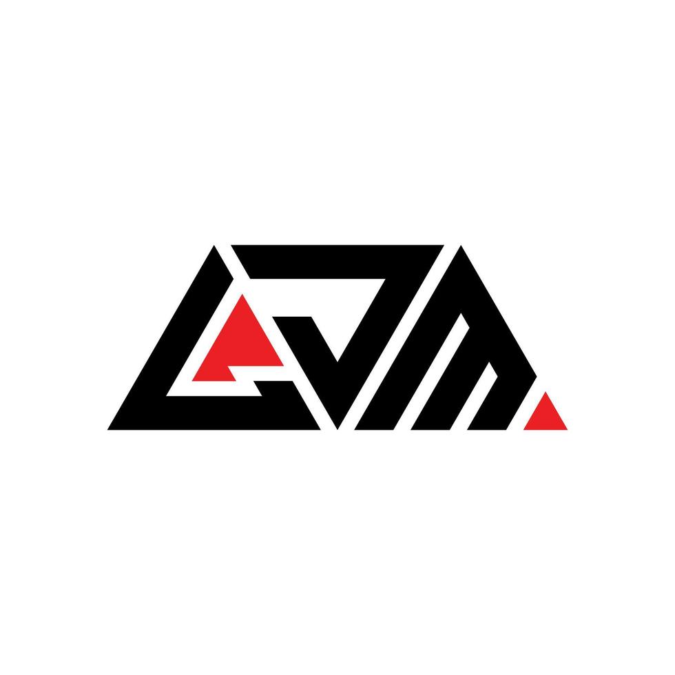 Diseño de logotipo de letra triangular ljm con forma de triángulo. monograma de diseño de logotipo de triángulo ljm. plantilla de logotipo de vector de triángulo ljm con color rojo. logotipo triangular ljm logotipo simple, elegante y lujoso. ljm