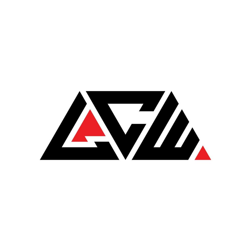 Diseño de logotipo de letra triangular lcw con forma de triángulo. monograma de diseño de logotipo de triángulo lcw. Plantilla de logotipo de vector de triángulo lcw con color rojo. logotipo triangular lcw logotipo simple, elegante y lujoso. lcw