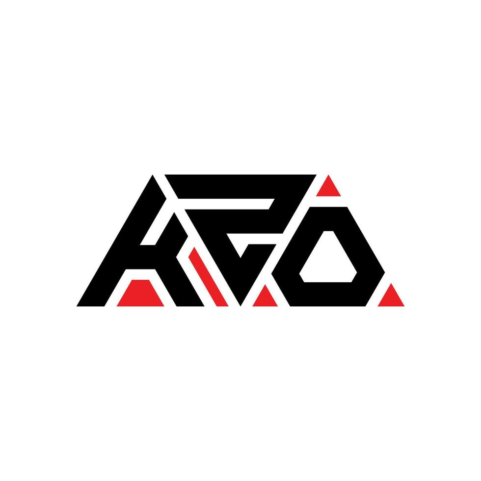 diseño de logotipo de letra triangular kzo con forma de triángulo. monograma de diseño del logotipo del triángulo kzo. plantilla de logotipo de vector de triángulo kzo con color rojo. logotipo triangular kzo logotipo simple, elegante y lujoso. kzo