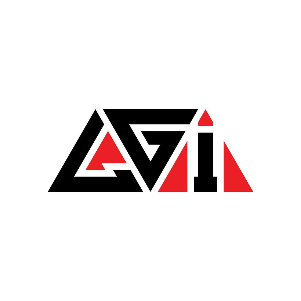LGI triangle letter logo design with triangle shape. LGI triangle logo design monogram. LGI triangle vector logo template with red color. LGI triangular logo Simple, Elegant, and Luxurious Logo. LGI
