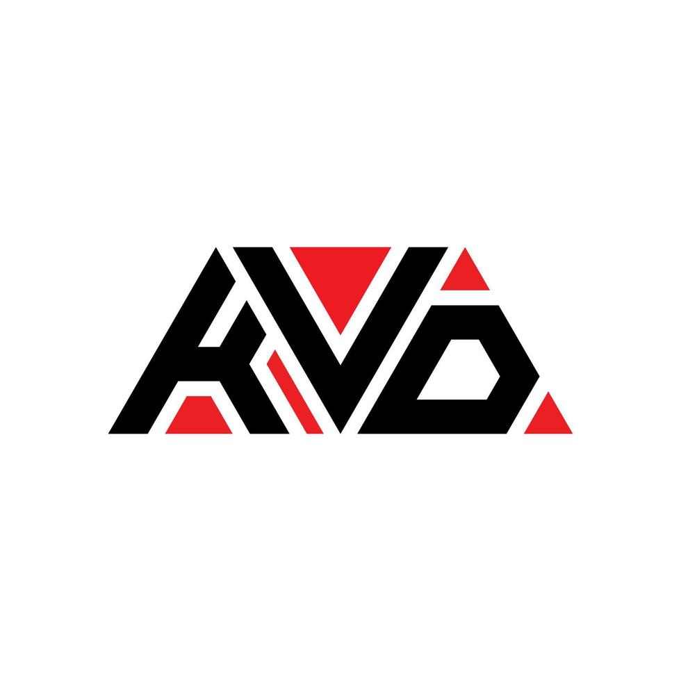 diseño de logotipo de letra triangular kvd con forma de triángulo. monograma de diseño del logotipo del triángulo kvd. plantilla de logotipo de vector de triángulo kvd con color rojo. logotipo triangular kvd logotipo simple, elegante y lujoso. kvd