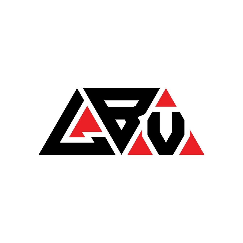 diseño de logotipo de letra triangular lbv con forma de triángulo. monograma de diseño de logotipo de triángulo lbv. plantilla de logotipo de vector de triángulo lbv con color rojo. logotipo triangular lbv logotipo simple, elegante y lujoso. libras esterlinas