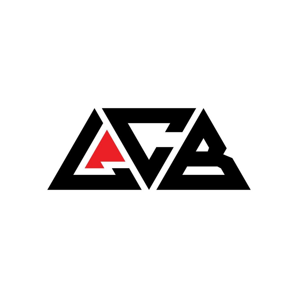 Diseño de logotipo de letra triangular lcb con forma de triángulo. monograma de diseño de logotipo de triángulo lcb. Plantilla de logotipo de vector de triángulo lcb con color rojo. logotipo triangular lcb logotipo simple, elegante y lujoso. lcb
