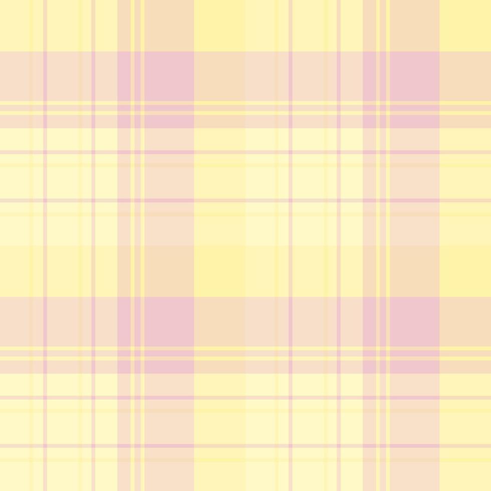 Seamless pattern in fascinating cute pastel light yellow and pink colors for plaid, fabric, textile, clothes, tablecloth and other things. Vector image.