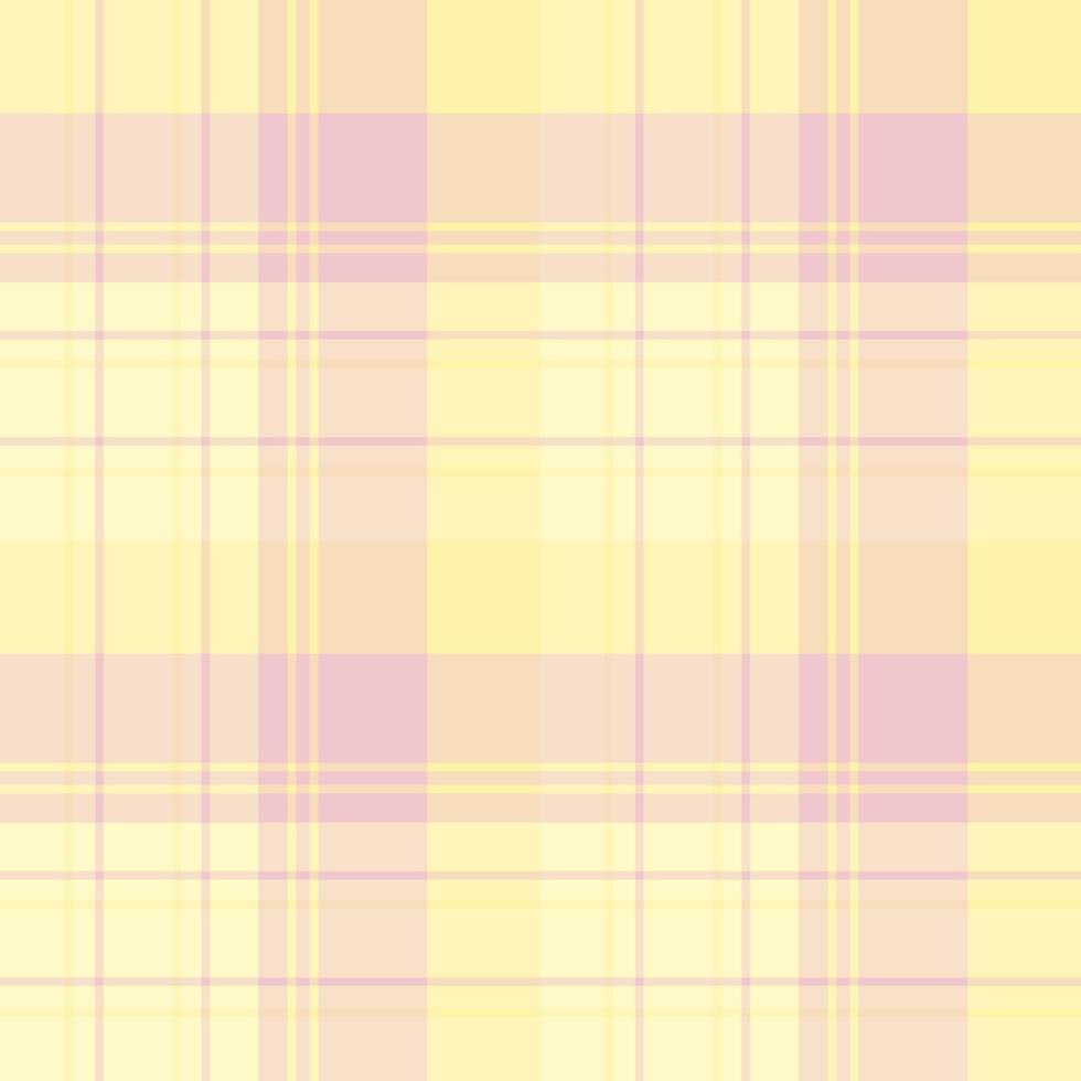 Seamless pattern in fascinating cute pastel light yellow and pink colors for plaid, fabric, textile, clothes, tablecloth and other things. Vector image.