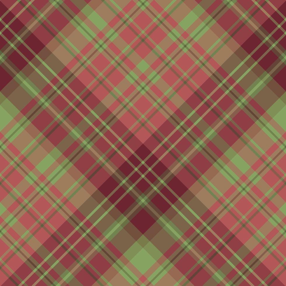 Seamless pattern in fascinating cute christmas burgundy, red and green colors for plaid, fabric, textile, clothes, tablecloth and other things. Vector image. 2