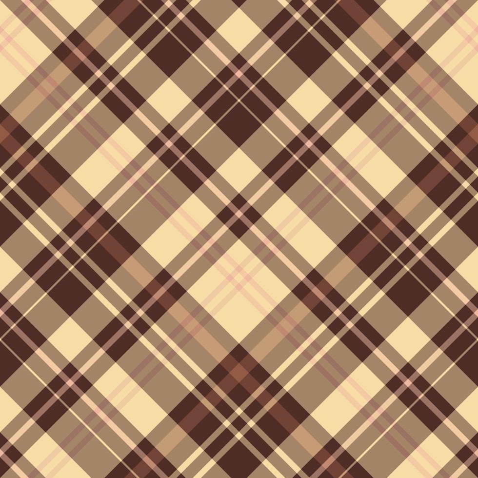 Seamless pattern in fascinating beautiful dark brown, light yellow and warm pink colors for plaid, fabric, textile, clothes, tablecloth and other things. Vector image. 2